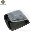 Disposable Food Grade Takeaway Black 3 Compartments Bowls